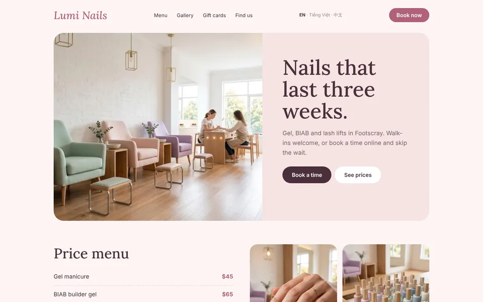 Nail salon